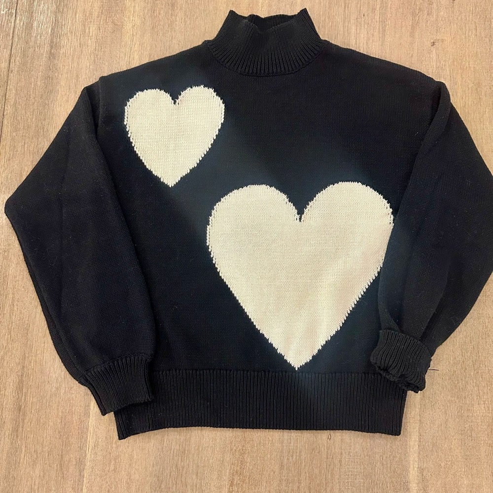 Black and White Heart Sweater